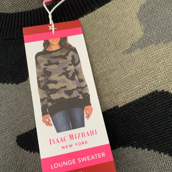 Isaac Mizrahi Camo Lounge Sweater Size 